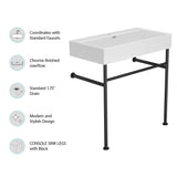 Ceramic Console Bathroom Sink With Overflow