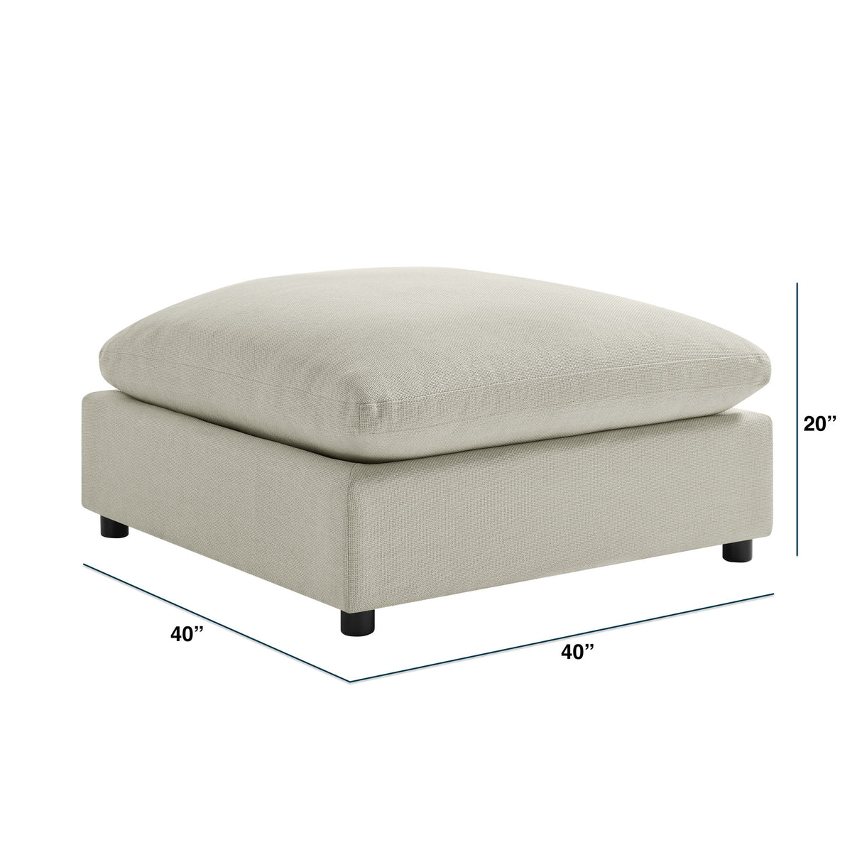 Cassandra - Square Ottoman - Beige