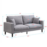 Modern Upholstered 2 Piece Sofa Set With 3 Seater And 2 Seater