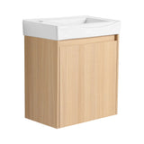 Modern Bathroom Vanity With Ceramic Basin, Wall Mounted Floating Sink Combo, Storage Cabinet