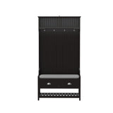 Modern 3 In 1 Hallway Hall Tree With Storage Drawers, Coat Rack, Shoe Rack Bench And Cushion