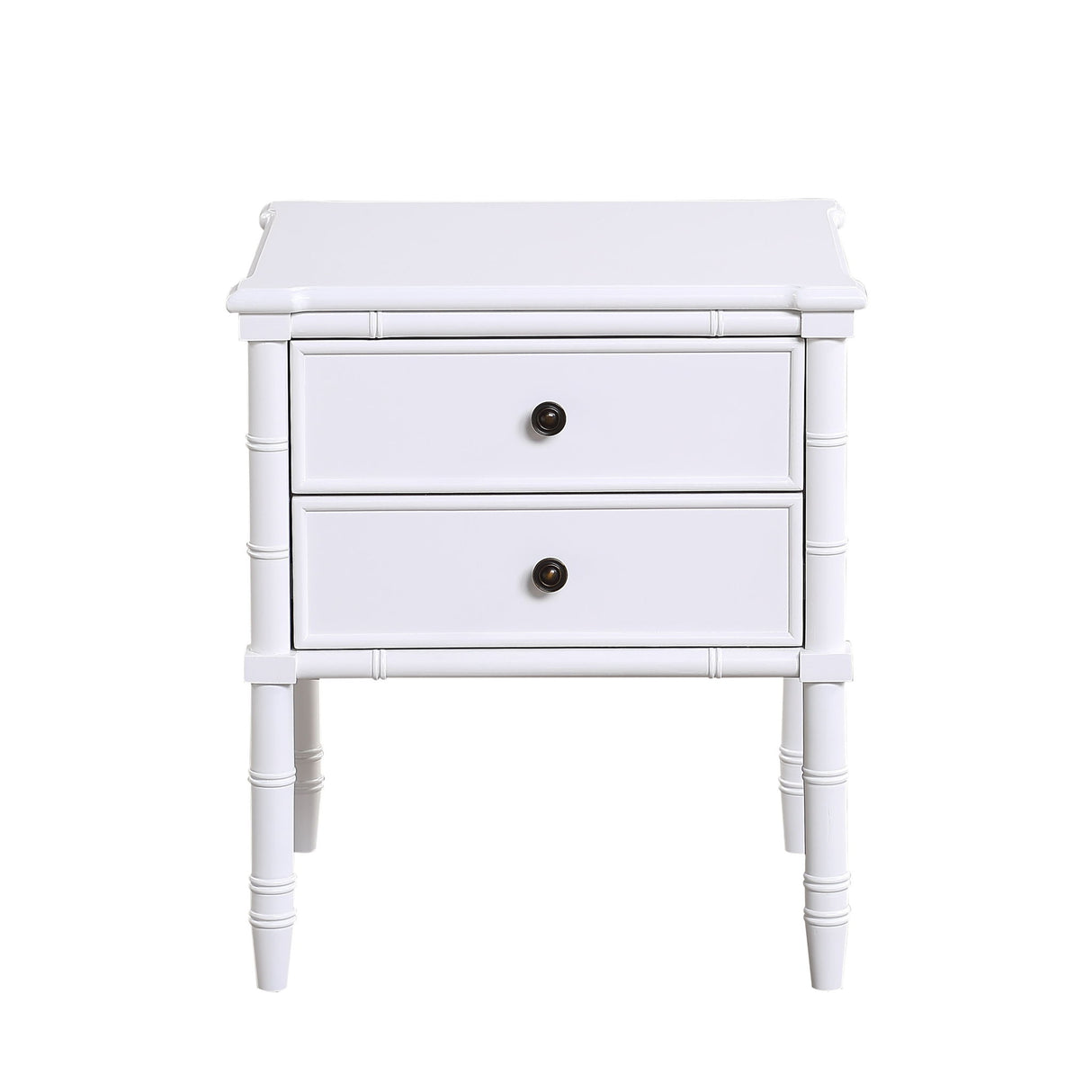 Emmett - 2 Drawer Nightstand With Carved Legs - White