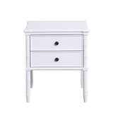 Emmett - 2 Drawer Nightstand With Carved Legs - White