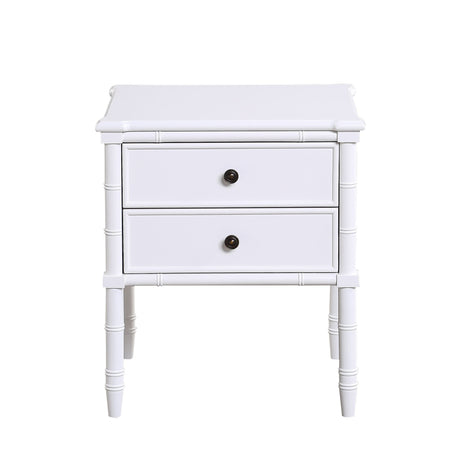 Emmett - 2 Drawer Nightstand With Carved Legs - White
