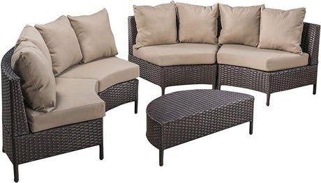 Pt Limon - 5 Pieces Sofa Set - Brown / Beige