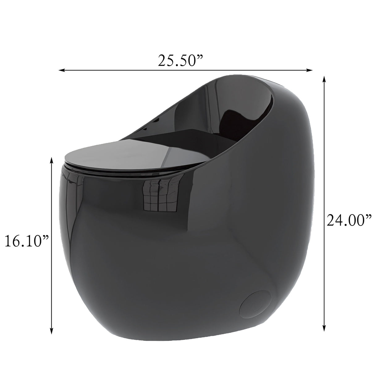 Modern Egg Shape Toilet 1.28 Gpf Single Flush Ceramic
