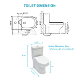 1 Piece Toilet For Bathroom, Dual Flush 1.1 / 1.6 Gpf, Soft Closing Seat - White