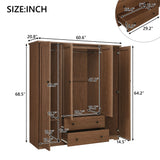 4 Door Wardrobe Armoire With 2 Drawers