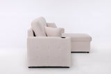 Lambswool - Pull Out Sleeper Sectional Sofa With Storage Chaise