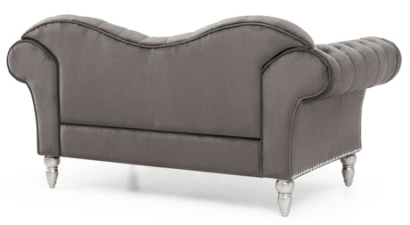 Cozy Traditional Loveseat - Dark Gray