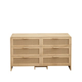 Modern Arc Shaped Corner Rattan Cabinet With 6 Drawers