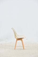 Wood Leg And Transparent Back Chair, Dining Chair, Coffee Chair (Set of 4) - Yellow