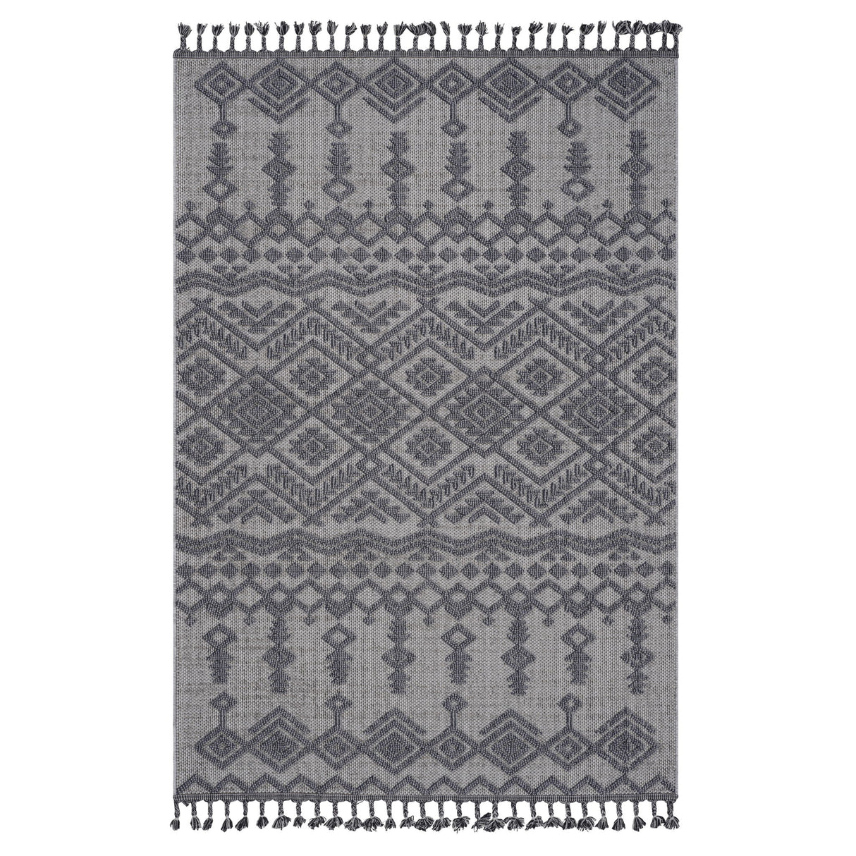 Guros - 6' X 9' Traditional Indoor / Outdoor Area Rug - White / Gray