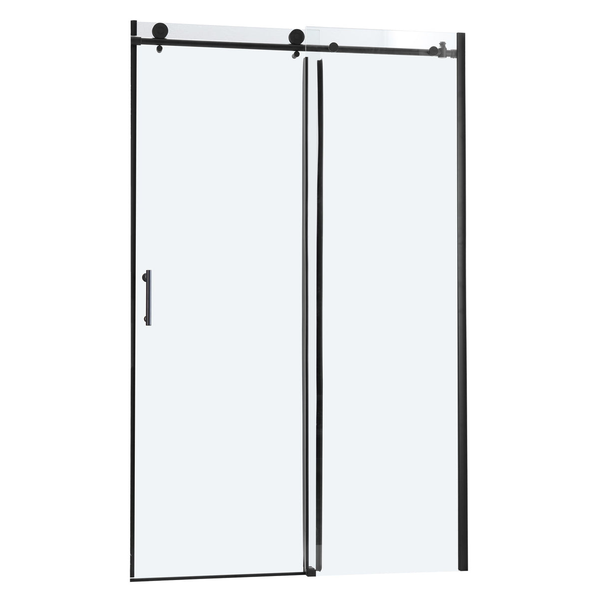 Single Sliding Bypass Shower Door Enclosure With Tempered Glass