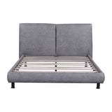 Upholstered Platform Bed With 2 Large Headrests And Thick