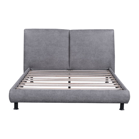 Upholstered Platform Bed With 2 Large Headrests And Thick