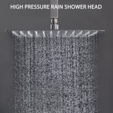 Luxury 12" Ceiling Mount Rainfall Shower System With Brass And Stainless Steel - Brushed Nickel