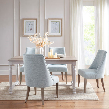Farmhouse Upholstered Dining Chair (Set of 2) - Light Blue