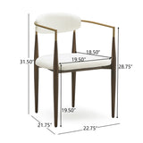 Modern Upholstered Dining Chair With Iron Frame