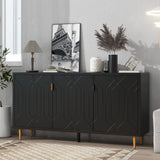 Modern TV Stand With 3 Doors And Adjustable Shelves