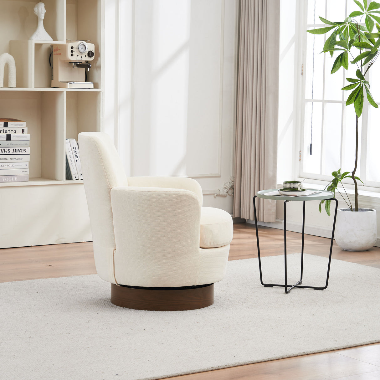 Swivel Accent Chairs Armchair With Stainless Steel Base
