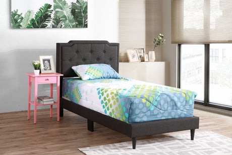 Deb - Twin Bed Upholstered For Cozy Sleep - Black