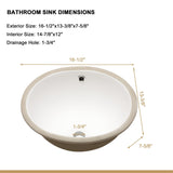 Elegant Ceramic Oval Undermount Bathroom Sink With Overflow