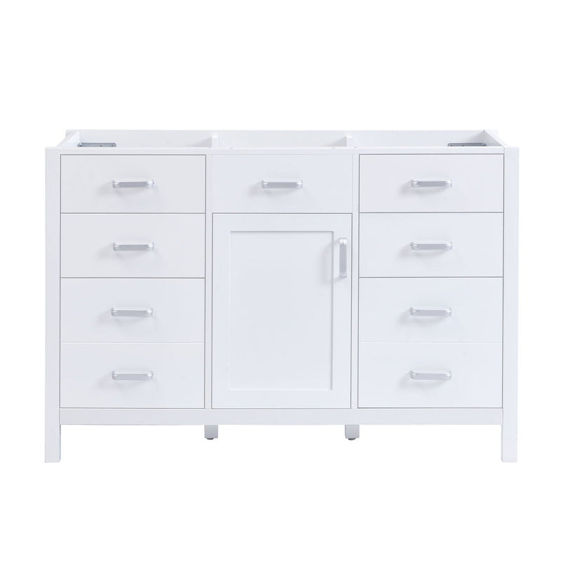 46.5" Modern Bathroom Vanity Cabinet Only, Soft Close Door & 6 Drawers - White