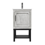 Modern Freestanding Bathroom Vanity With Ceramic Sink, Hot And Cold Faucet, 1 Door Cabinet & Open Shelf