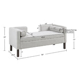 Upholstered Accent Bench With Open Back - Gray