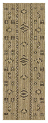 Earth - 2'7" X 7'3" Indoor, Outdoor Area Rug - Jute / Black
