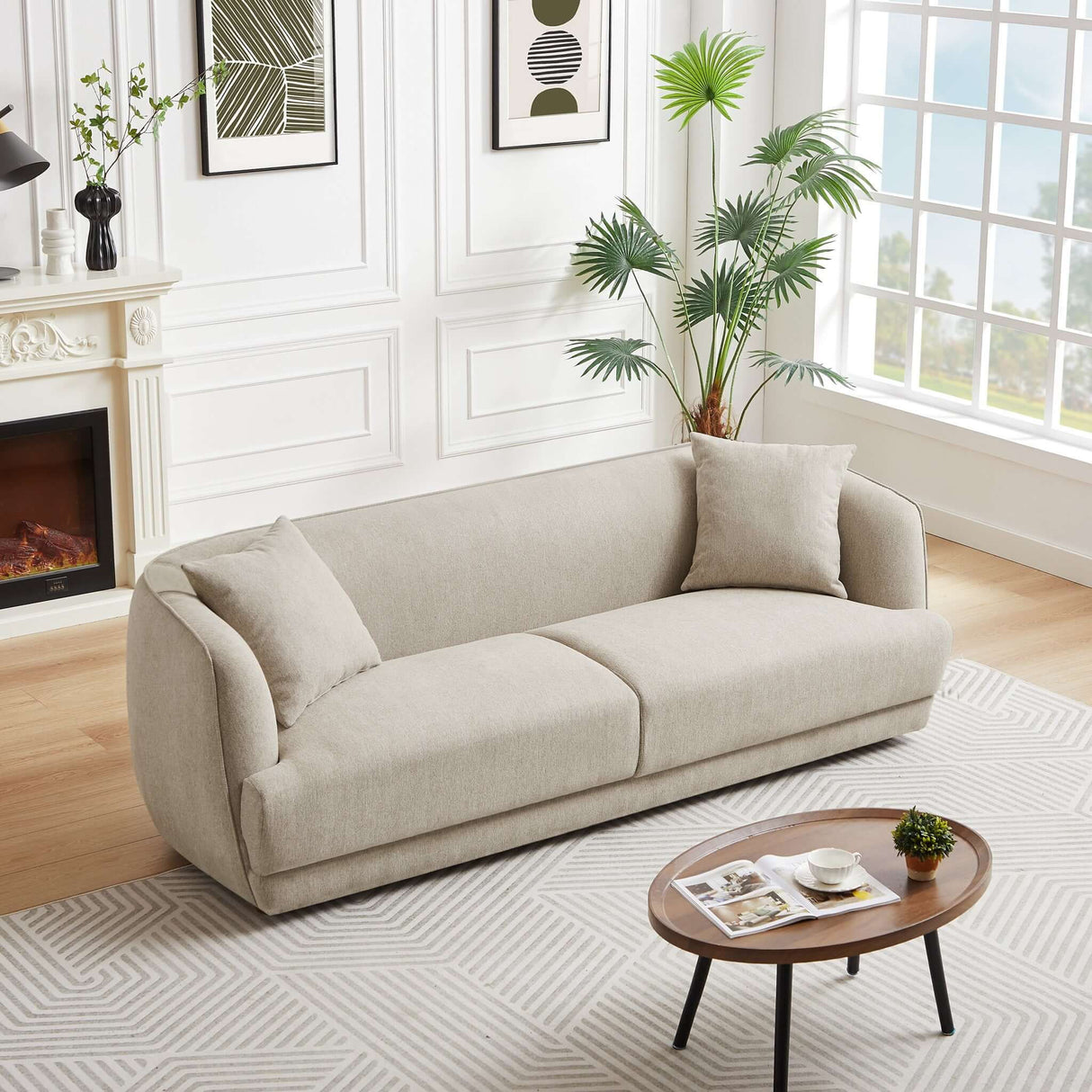 Larisa - Mid-Century Modern Linen Sofa