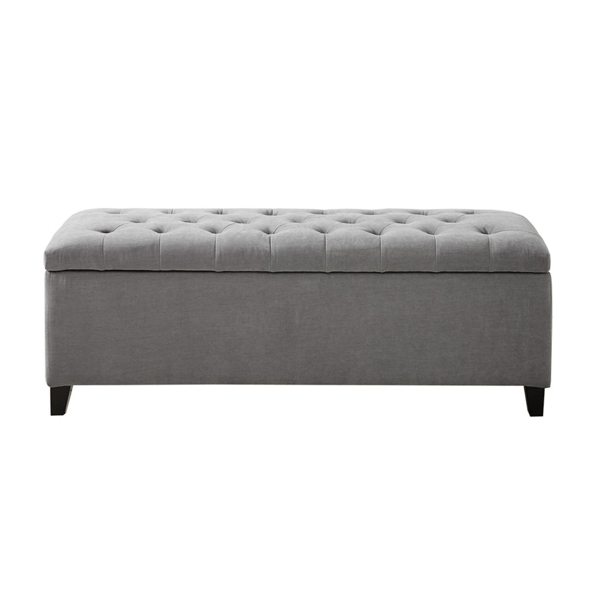 Elegant Design Tufted Top, Soft Close Storage Bench, Upholstered Fabric Solid