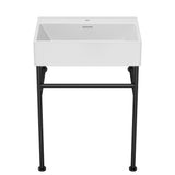 Ceramic Console Bathroom Sink With Overflow