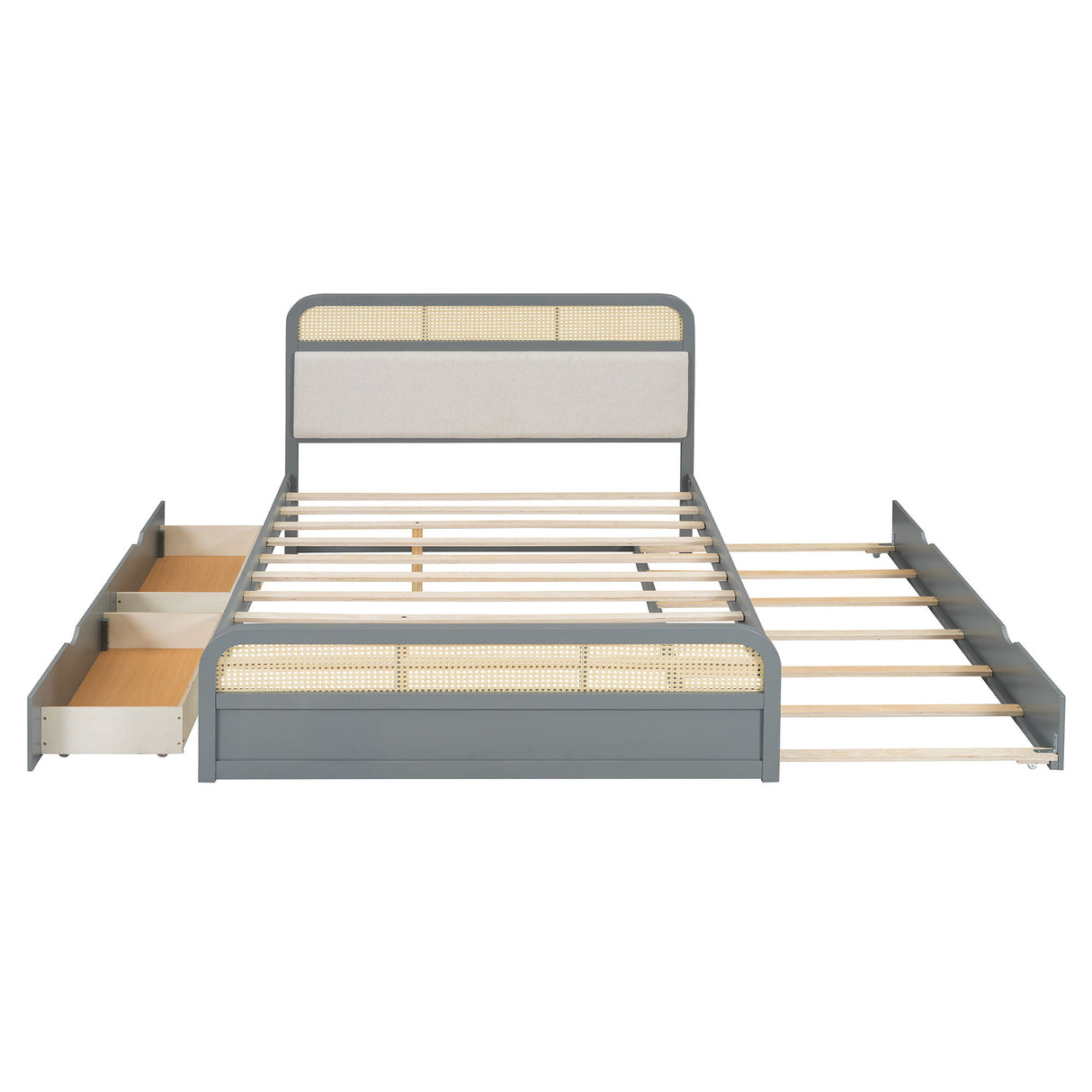 Platform Bed With Trundle And 2 Drawers