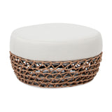 Willow - Round Upholstered Patio Ottoman