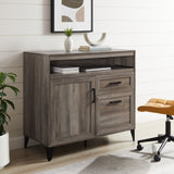 Modern Storage Secretary Desk With Keyboard Tray - Gray Wash