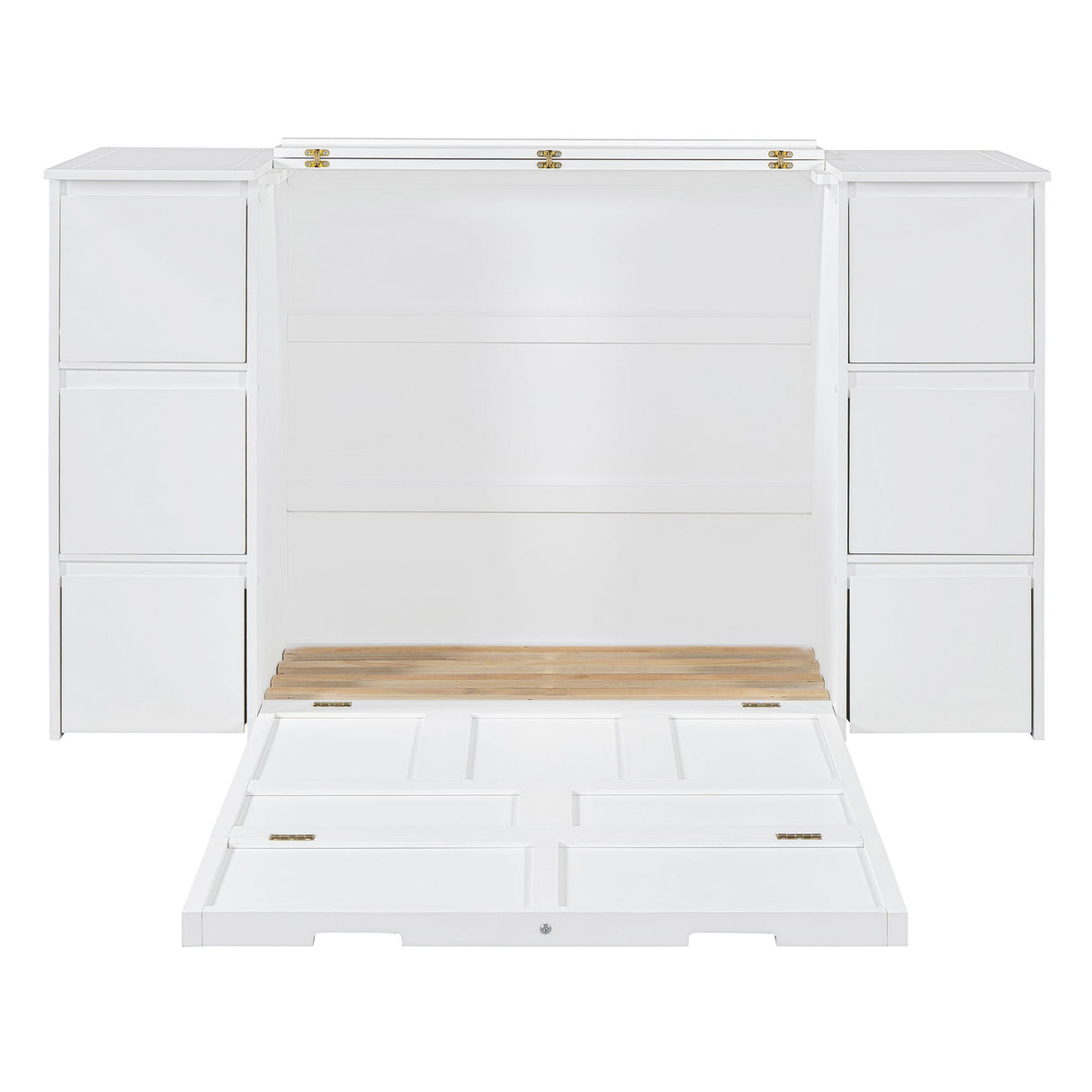 Murphy Bed With Drawers, Cabinets, And USB Ports