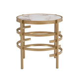 Round Table With Sintered Stone Top And Sturdy Metal Frame