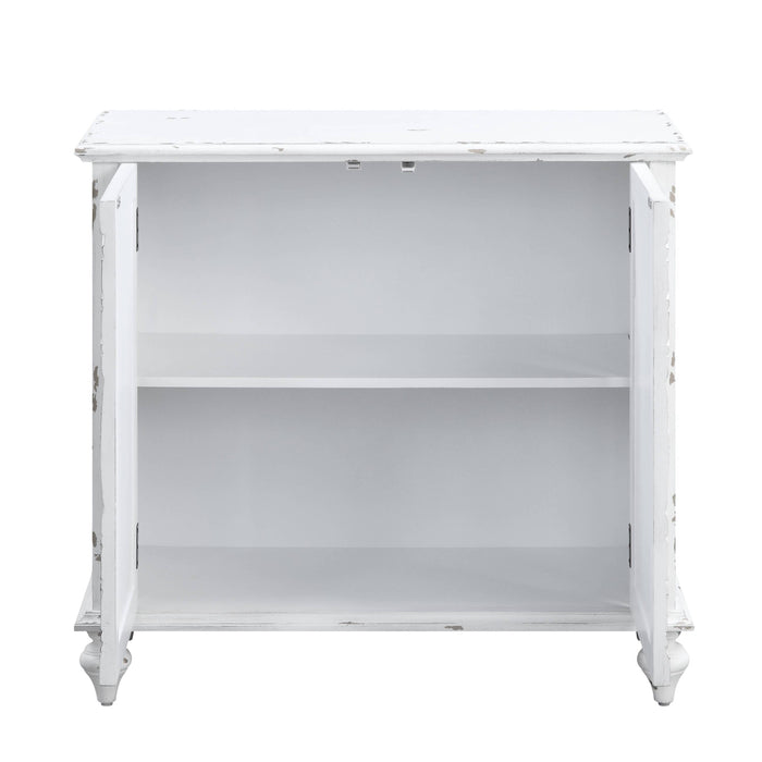 Antique White 2-Door Console Cabinet