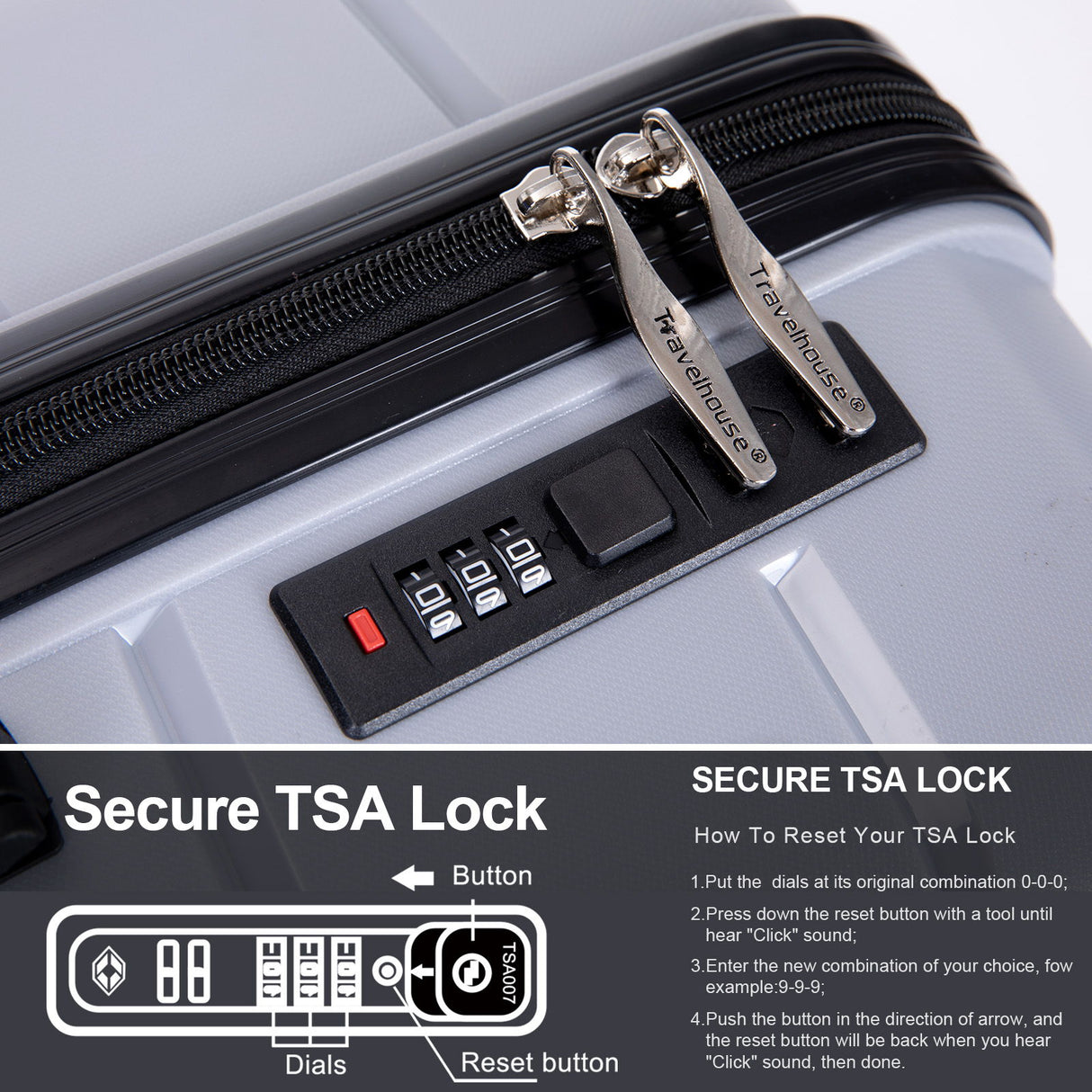 Hardshell Suitcase Spinner Wheels Lightweight Durable Suitcase With Tsa Lock, 3 Piece Set