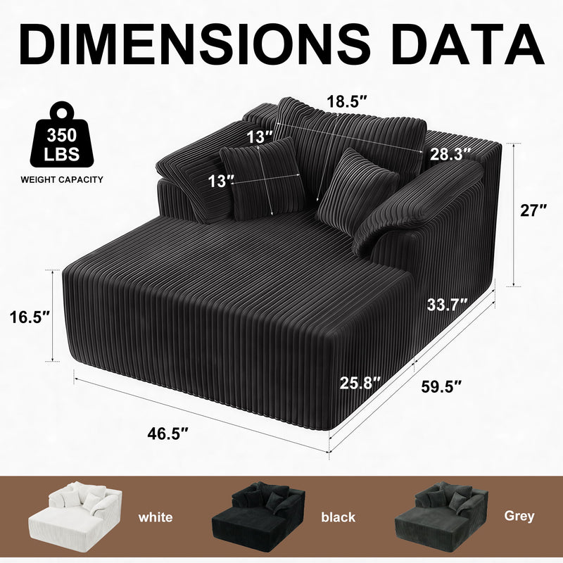 Chaise Lounge Chair, Deep Seat Sleeper Couch For Living Room