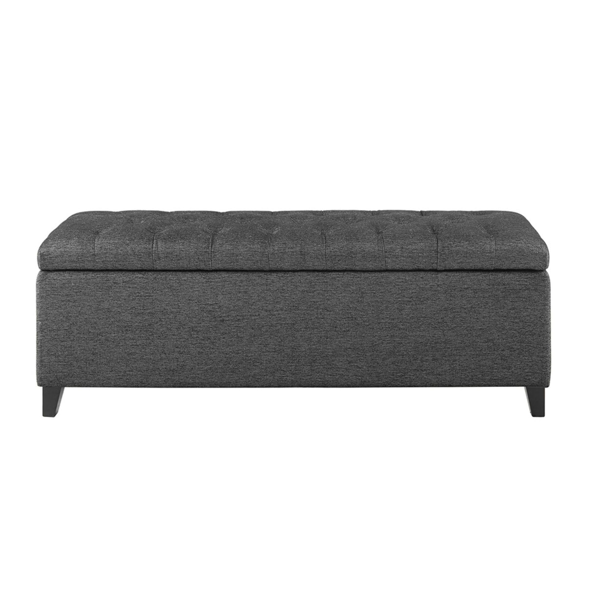Elegant Design Tufted Top, Soft Close Storage Bench, Upholstered Fabric Solid