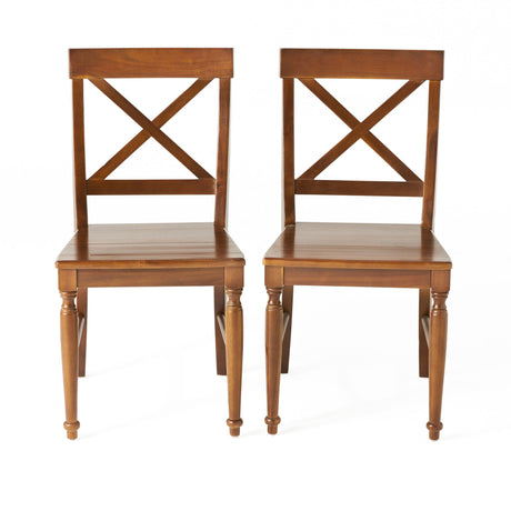 Dining Chair With X Shaped Back (Set of 2)