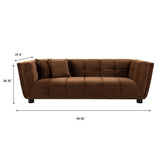 Mid-Century Modern Style Sofa With Velvet Fabric And Solid Wood Feet For 2 People