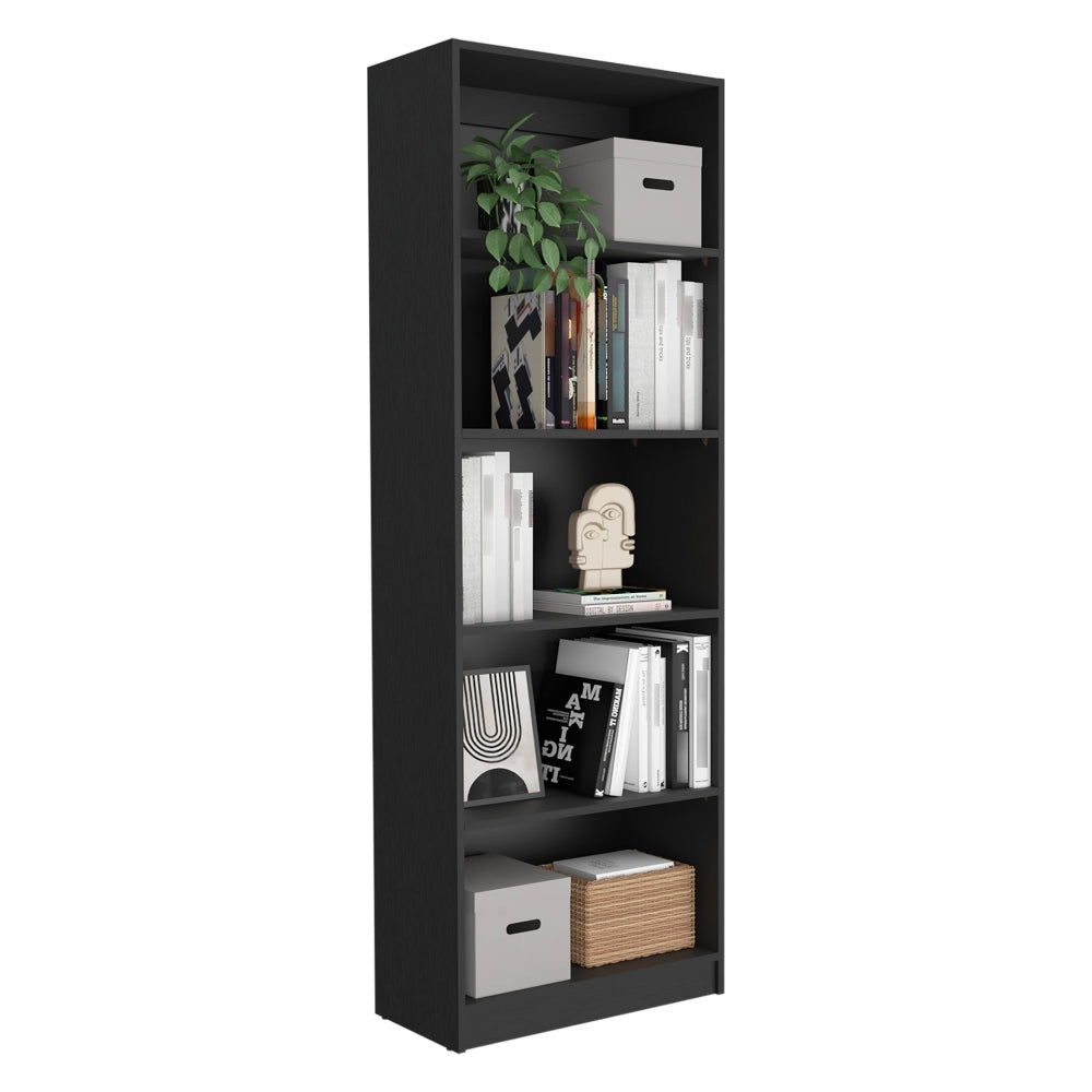 Dupree 4 Piece Home Bookcase set, 91" Wide with 17 Shelves And a Double-Door Cabinet ,  Living Room Set  Black