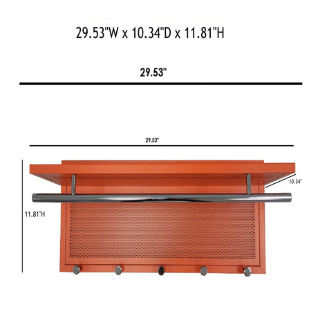 Esyspot - Metal Powder Coating Hook Wall Mounted With Shelf - Green