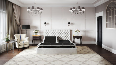 Btx5 - Flex Head California King Adjustable Bed Base With Head And Foot Position Adjustment - Black / Gray