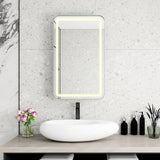 Rectangle Medicine Cabinet Mirror Bathroom Mirror With Storage Wall Mounted Medicine Mirror Cabinet With LED - Sliver