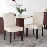 Contemporary Dining Chair With Upholstered Seating And Tapered Legs